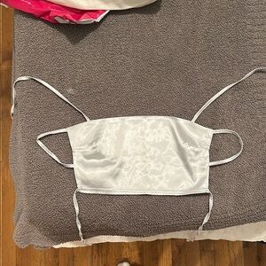 Elegant White Satin Crop Top